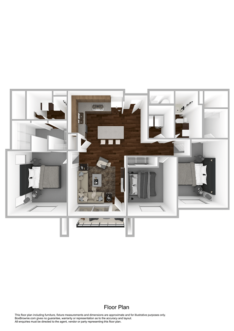3X2 B Floorplan at Orchard Park Apartments, Idaho Falls, ID 83404